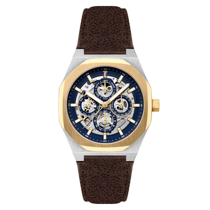 Thomas Earnshaw Men's 42mm Drake Automatic Triple Calendar Leather Strap Watch