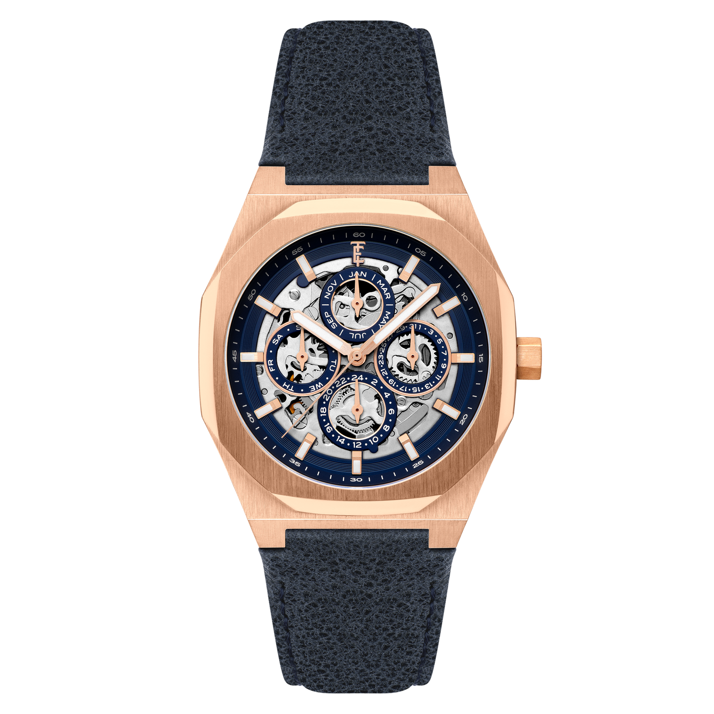 Thomas Earnshaw Men's 42mm Drake Automatic Triple Calendar Leather Strap Watch