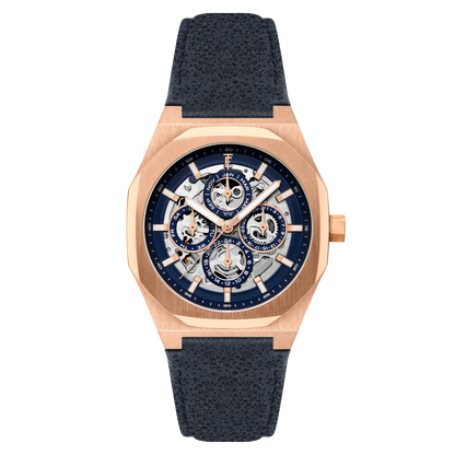 Thomas Earnshaw Men's 42mm Drake Automatic Triple Calendar Leather Strap Watch