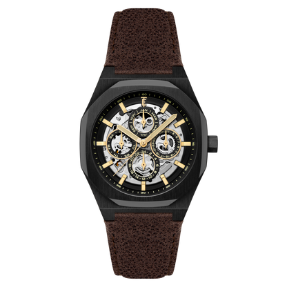 Thomas Earnshaw Men's 42mm Drake Automatic Triple Calendar Leather Strap Watch