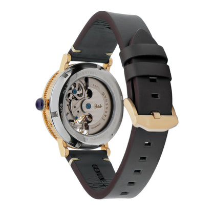 Thomas Earnshaw Men's 42mm Beaufort Automatic Dual Time Moonphase Leather Strap Watch