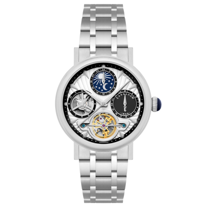 Thomas Earnshaw Men's 42mm Beaufort Automatic Dual Time Moonphase Bracelet Watch