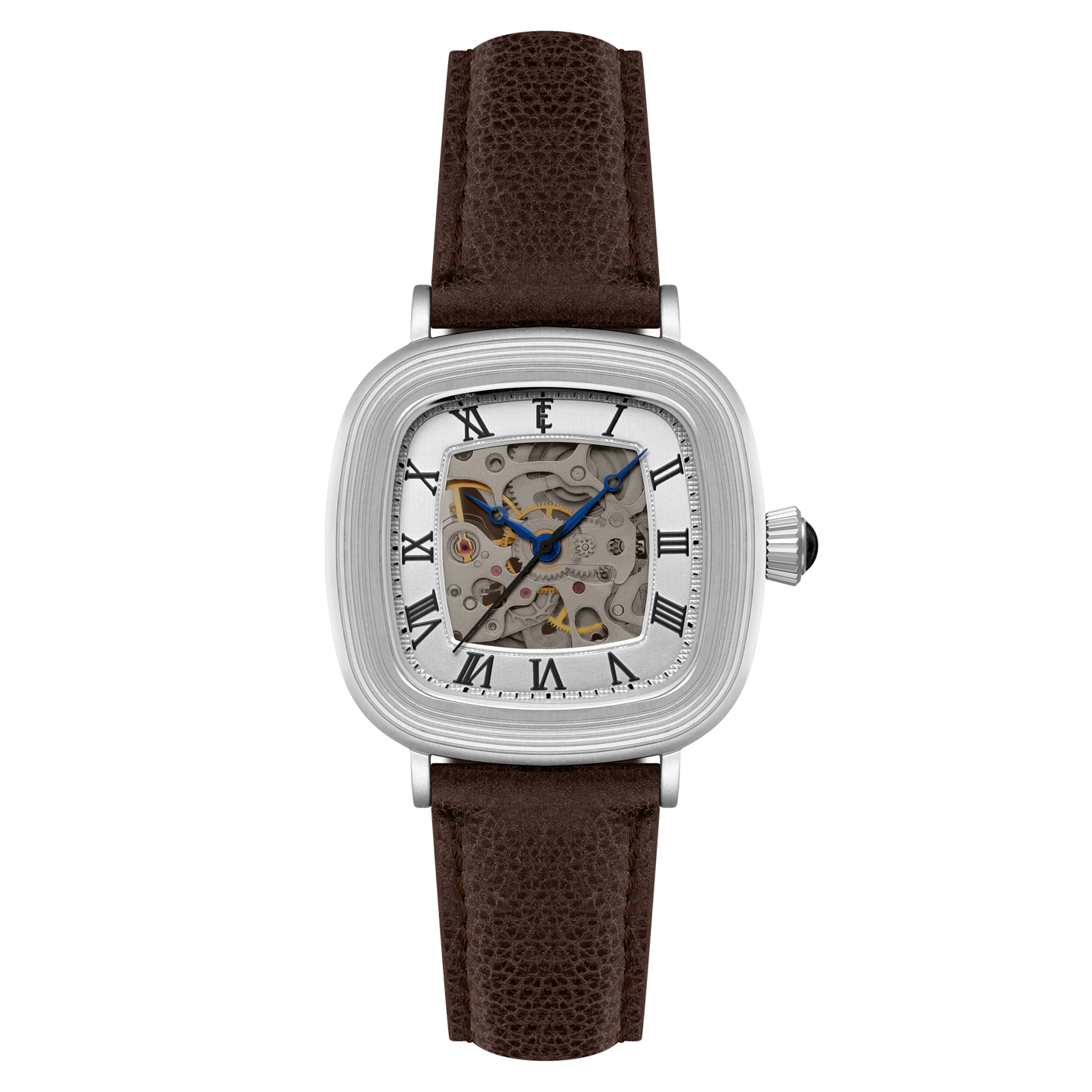 Thomas Earnshaw Men's 38mm Chester Automatic Skeletonized Square Leather Strap Watch