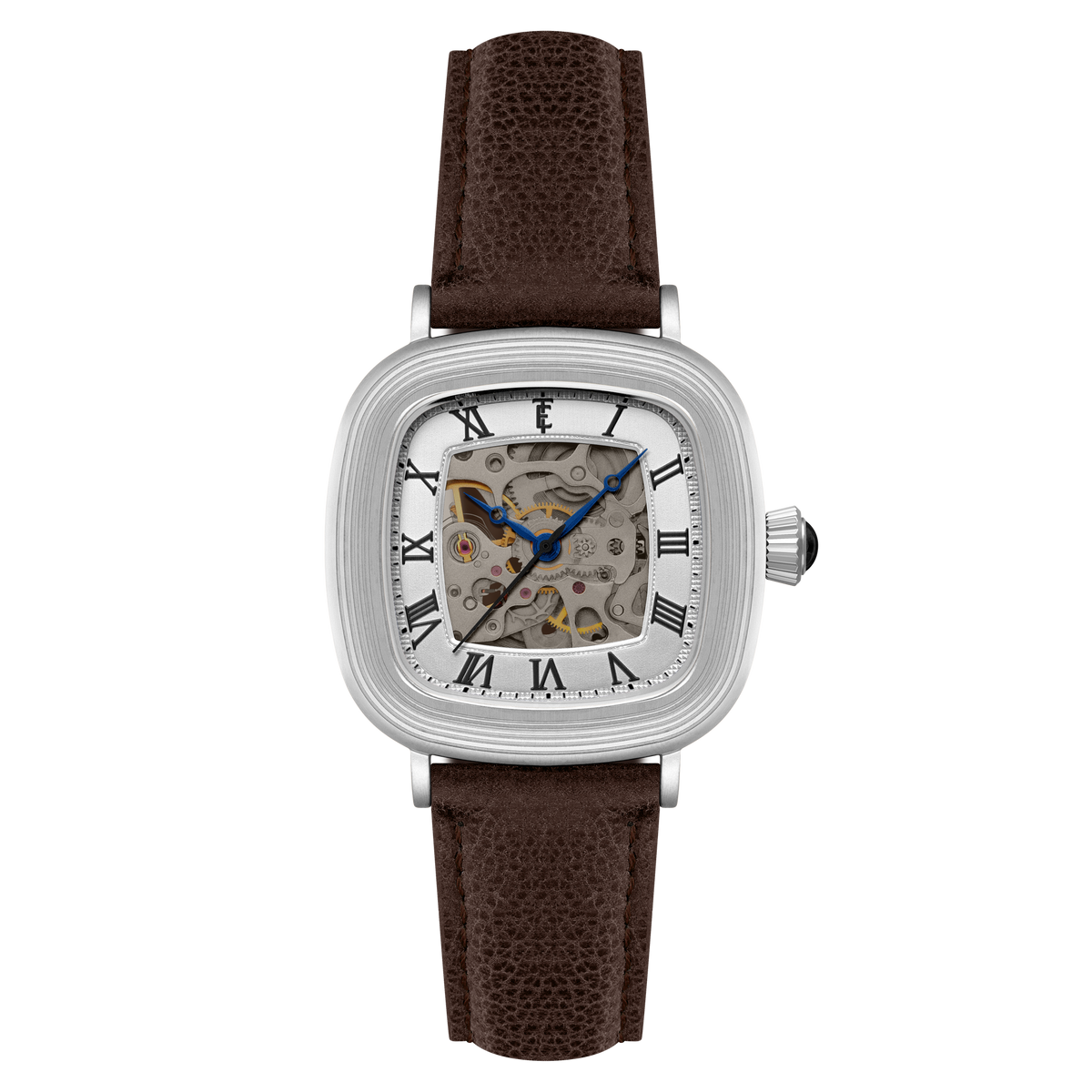 Thomas Earnshaw Men's 38mm Chester Automatic Skeletonized Square Leather Strap Watch