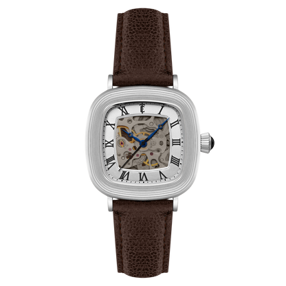 Thomas Earnshaw Men's 38mm Chester Automatic Skeletonized Square Leather Strap Watch