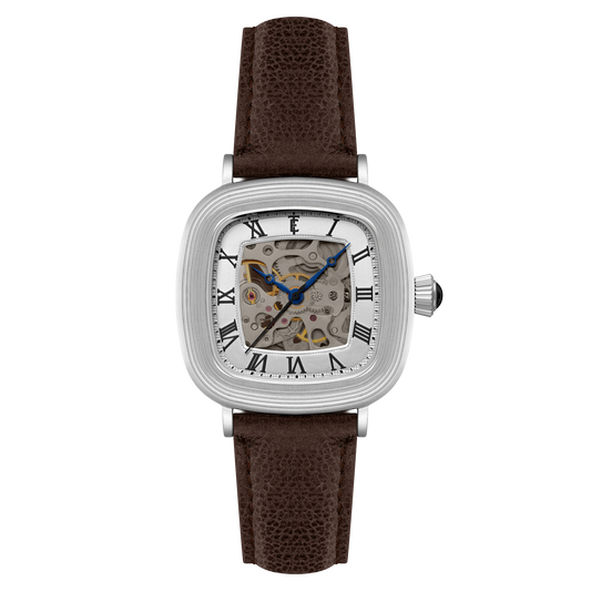 Thomas Earnshaw Men's 38mm Chester Automatic Skeletonized Square Leather Strap Watch