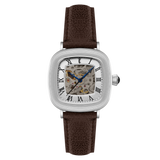 Thomas Earnshaw Men's 38mm Chester Automatic Skeletonized Square Leather Strap Watch