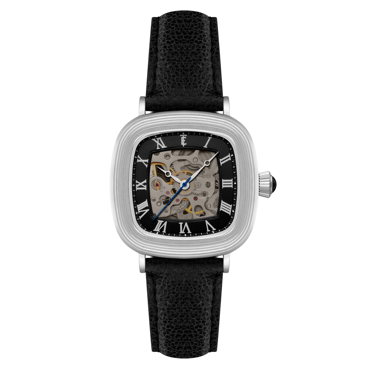 Thomas Earnshaw Men's 38mm Chester Automatic Skeletonized Square Leather Strap Watch