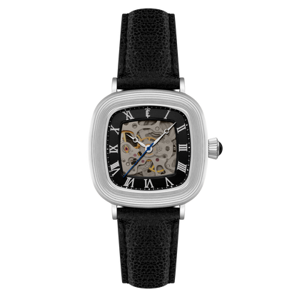 Thomas Earnshaw Men's 38mm Chester Automatic Skeletonized Square Leather Strap Watch