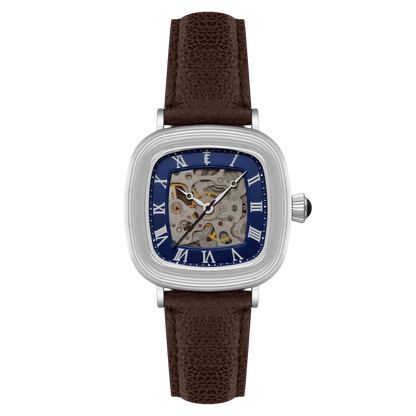 Thomas Earnshaw Men's 38mm Chester Automatic Skeletonized Square Leather Strap Watch