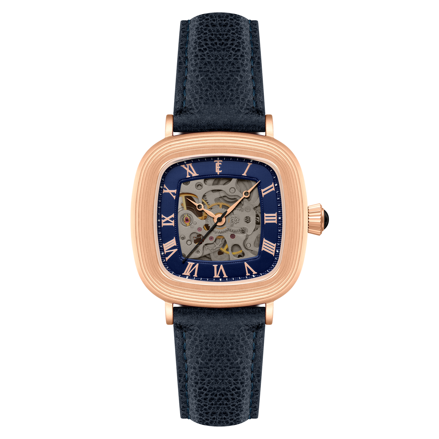 Thomas Earnshaw Men's 38mm Chester Automatic Skeletonized Square Leather Strap Watch