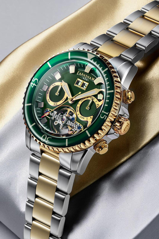 Thomas Earnshaw Men's 43mm Admiral Duncan Automatic Grand Date Calendar Two-Tone Bracelet Watch