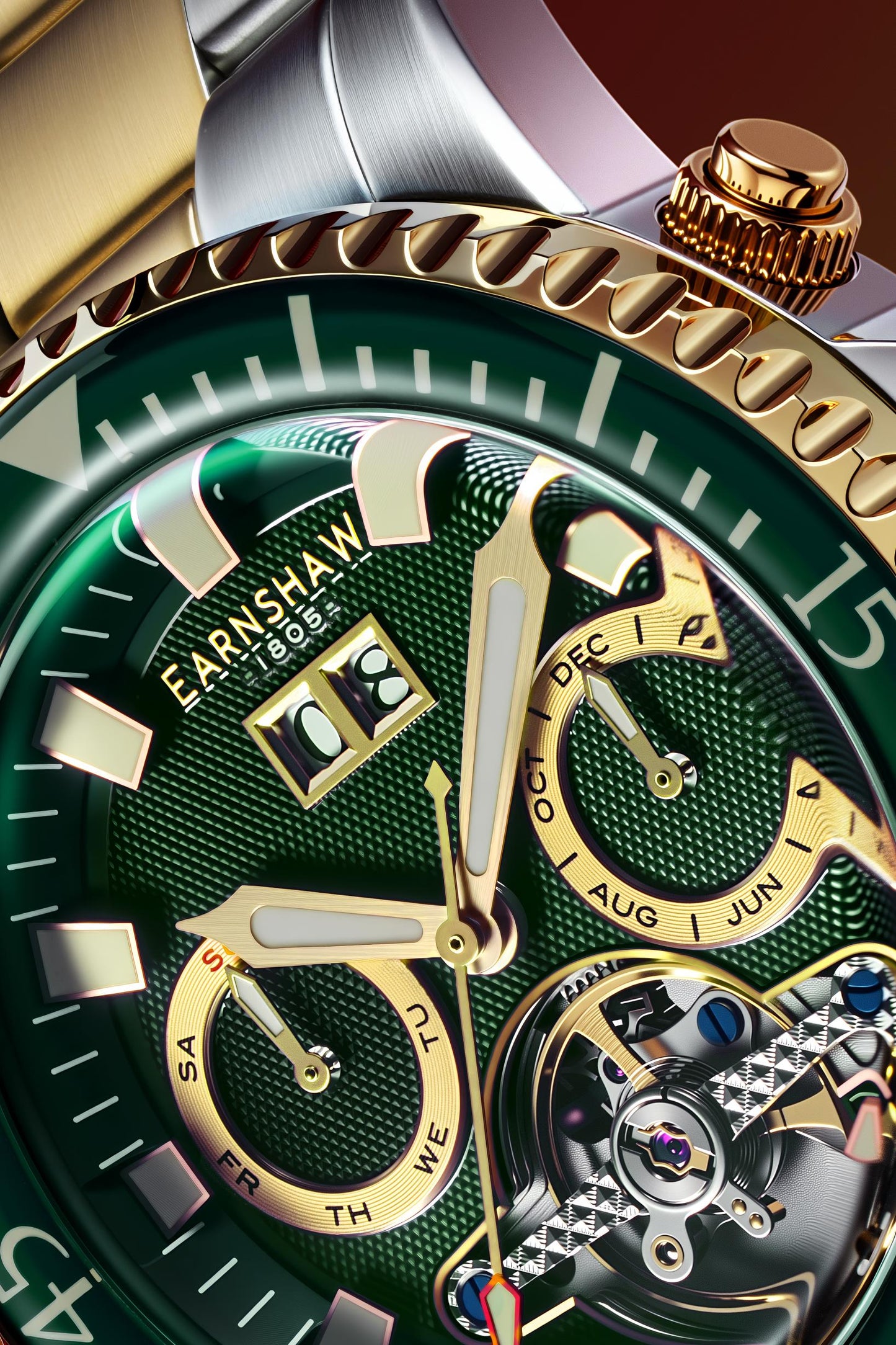 Thomas Earnshaw Men's 43mm Admiral Duncan Automatic Grand Date Calendar Two-Tone Bracelet Watch