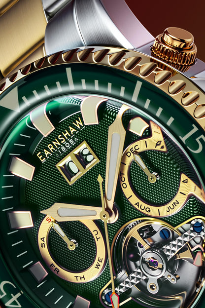 Thomas Earnshaw Men's 43mm Admiral Duncan Automatic Grand Date Calendar Two-Tone Bracelet Watch