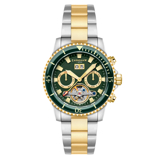 Thomas Earnshaw Men's 43mm Admiral Duncan Automatic Grand Date Calendar Two-Tone Bracelet Watch