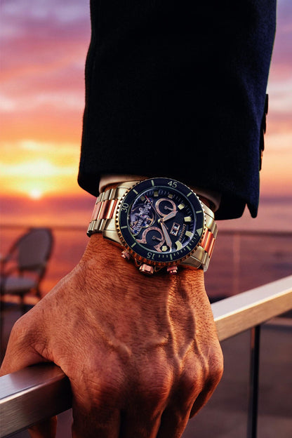 Thomas Earnshaw Men's 43mm Admiral Duncan Automatic Grand Date Calendar Two-Tone Bracelet Watch