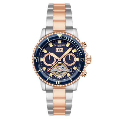 Thomas Earnshaw Men's 43mm Admiral Duncan Automatic Grand Date Calendar Two-Tone Bracelet Watch