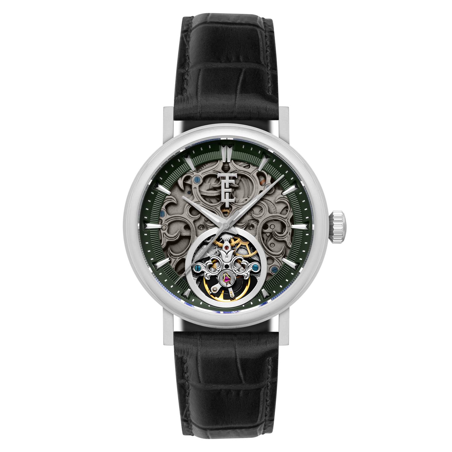 Thomas Earnshaw Men's 43mm Beaufort Automatic Skeletonized Dial Leather Strap Watch