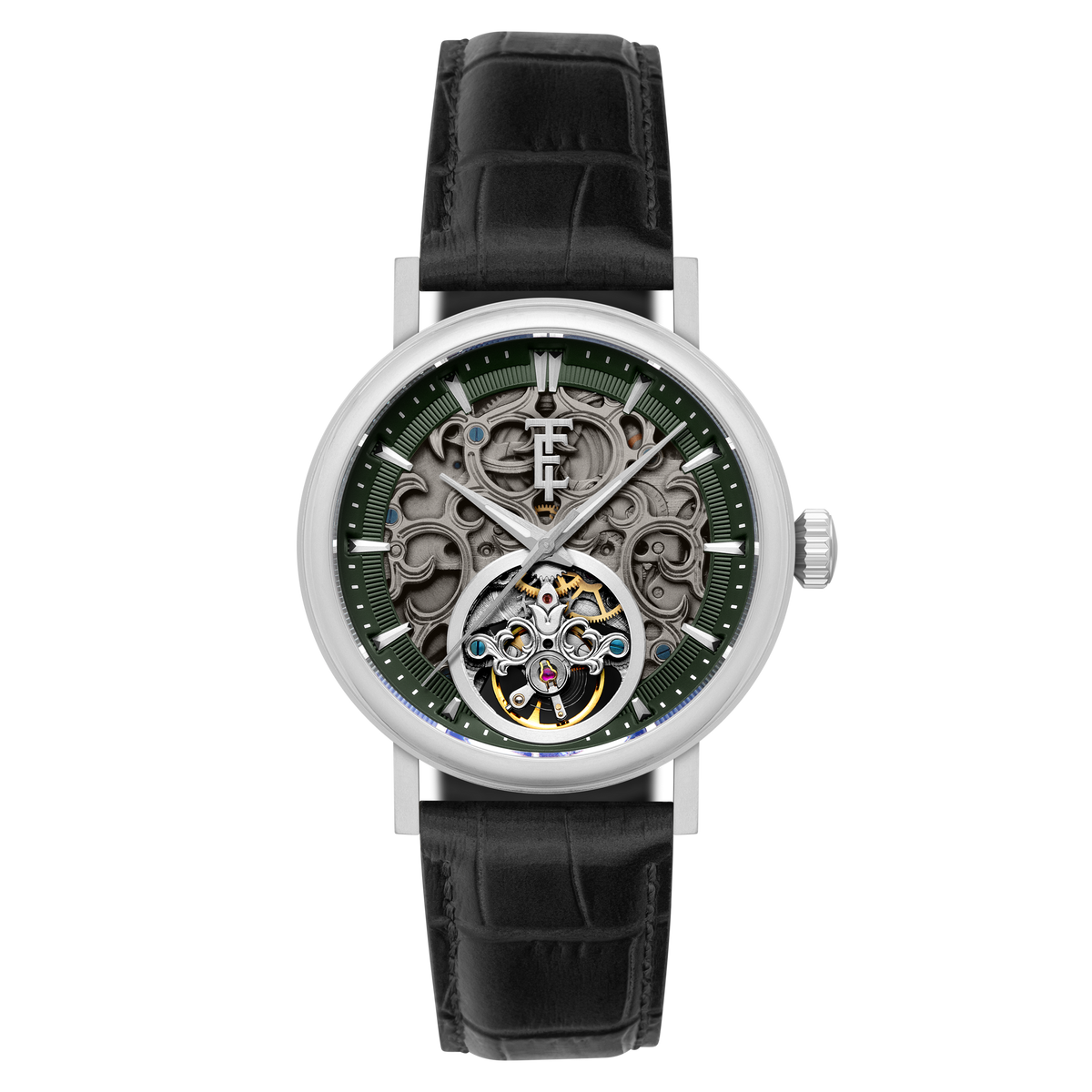 Thomas Earnshaw Men's 43mm Beaufort Automatic Skeletonized Dial Leather Strap Watch
