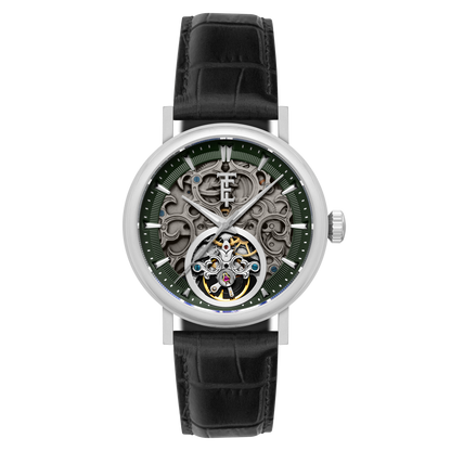 Thomas Earnshaw Men's 43mm Beaufort Automatic Skeletonized Dial Leather Strap Watch