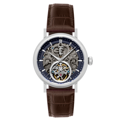Thomas Earnshaw Men's 43mm Beaufort Automatic Skeletonized Dial Leather Strap Watch