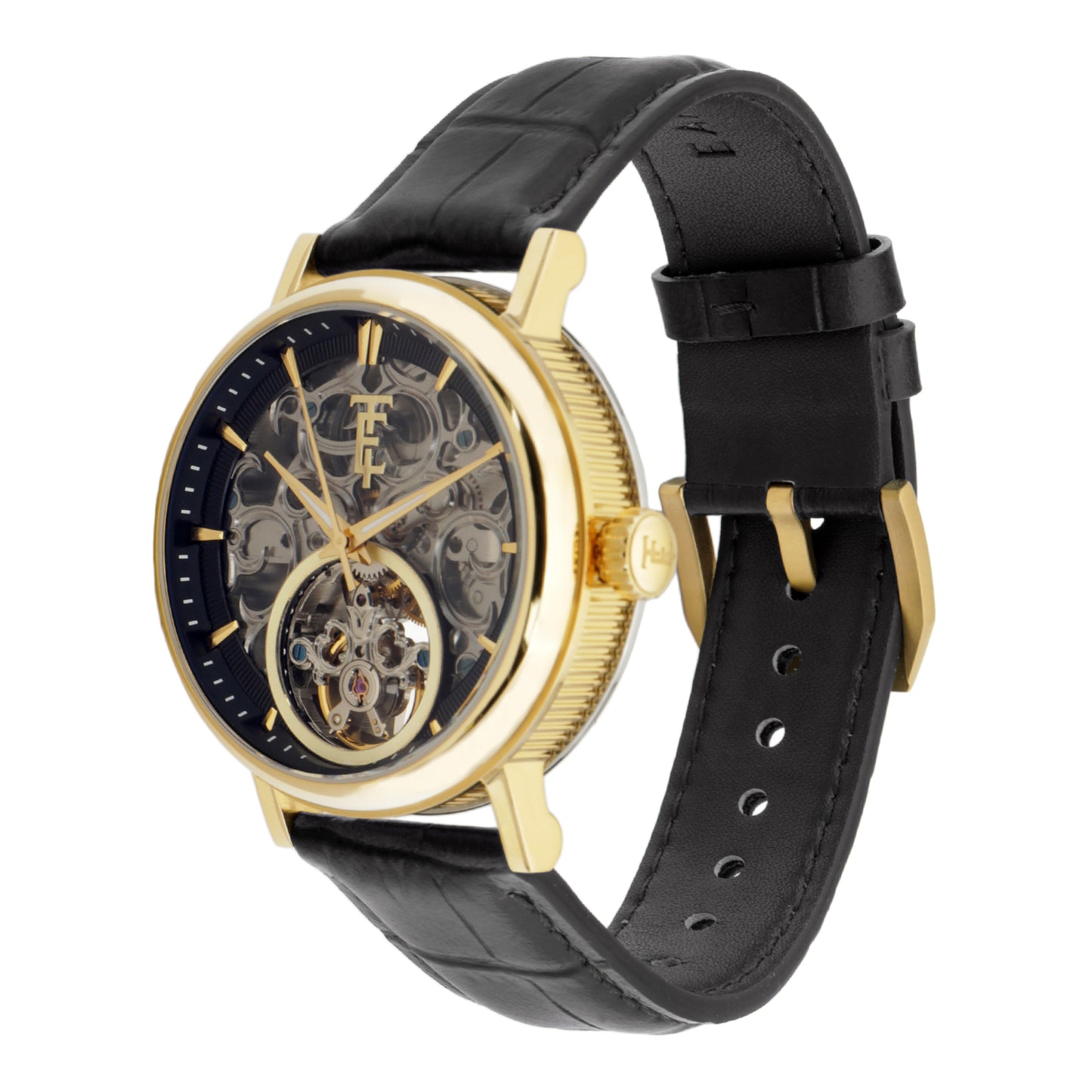 Thomas Earnshaw Men's 43mm Beaufort Automatic Skeletonized Dial Leather Strap Watch