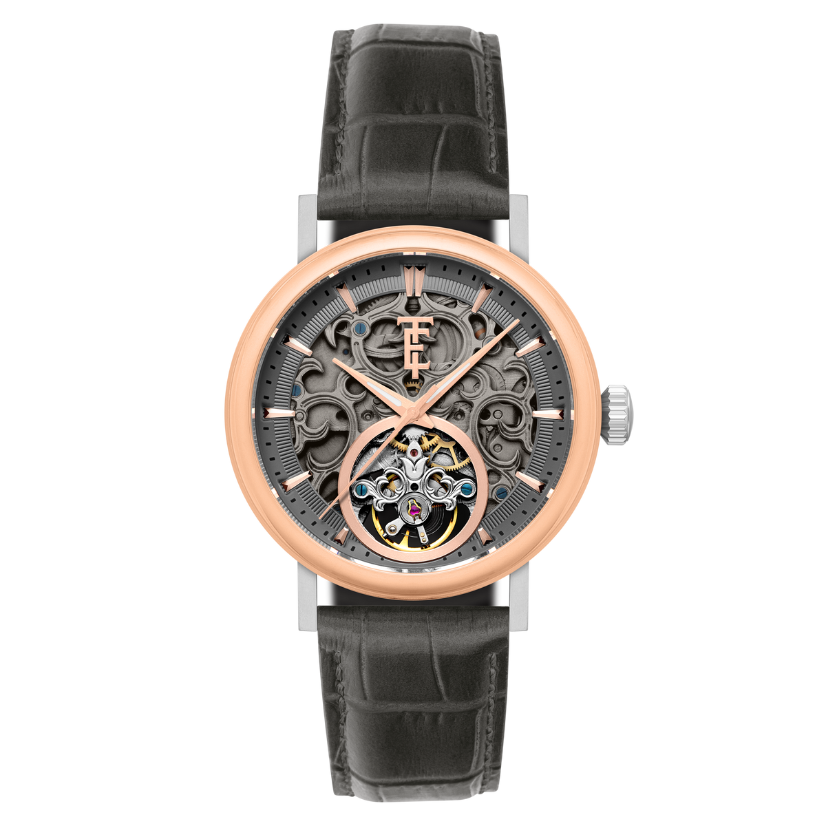 Thomas Earnshaw Men's 43mm Beaufort Automatic Skeletonized Dial Leather Strap Watch