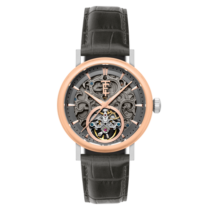 Thomas Earnshaw Men's 43mm Beaufort Automatic Skeletonized Dial Leather Strap Watch