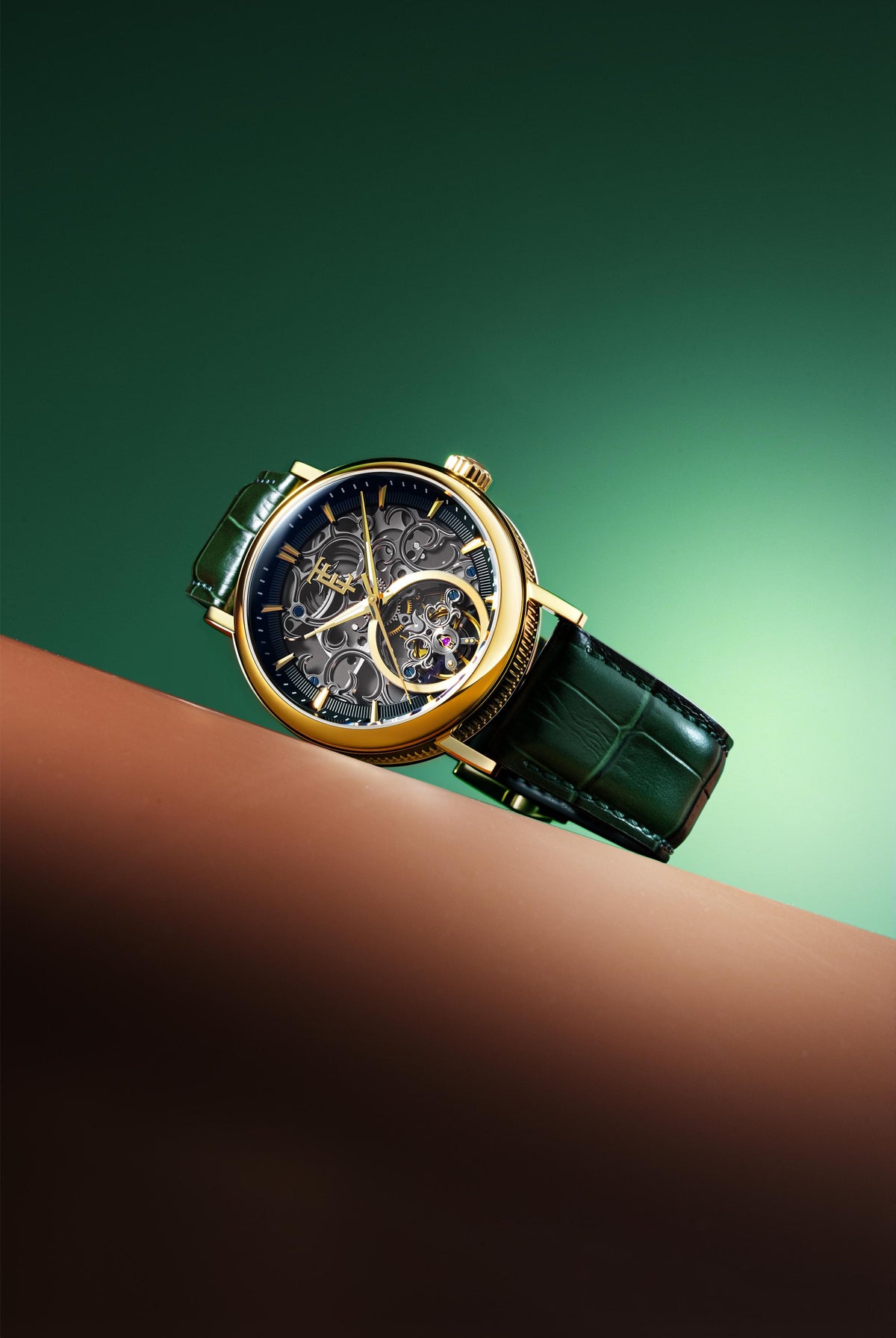 Thomas Earnshaw Men's 43mm Beaufort Automatic Skeletonized Dial Leather Strap Watch