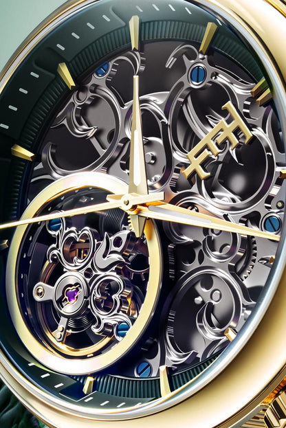 Thomas Earnshaw Men's 43mm Beaufort Automatic Skeletonized Dial Leather Strap Watch