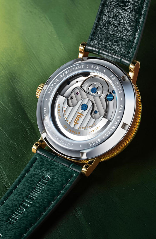Thomas Earnshaw Men's 43mm Beaufort Automatic Skeletonized Dial Leather Strap Watch