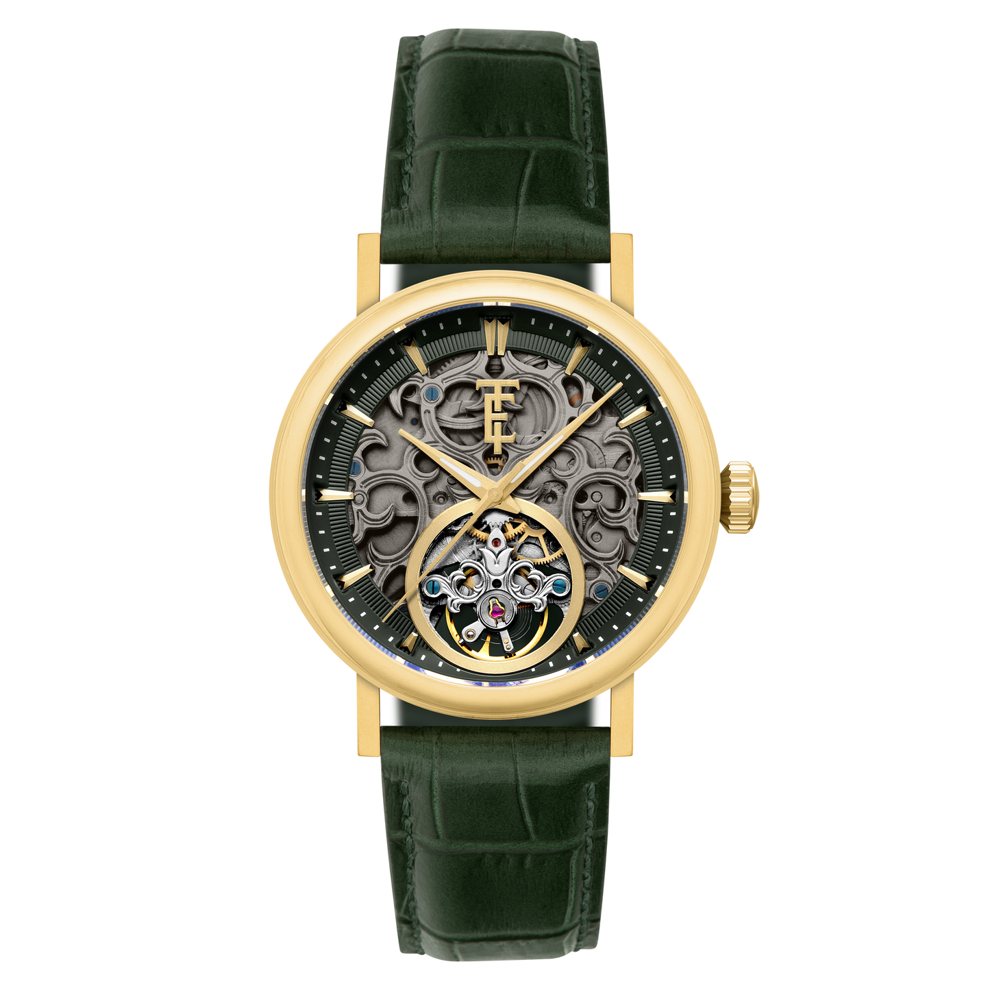 Thomas Earnshaw Men's 43mm Beaufort Automatic Skeletonized Dial Leather Strap Watch