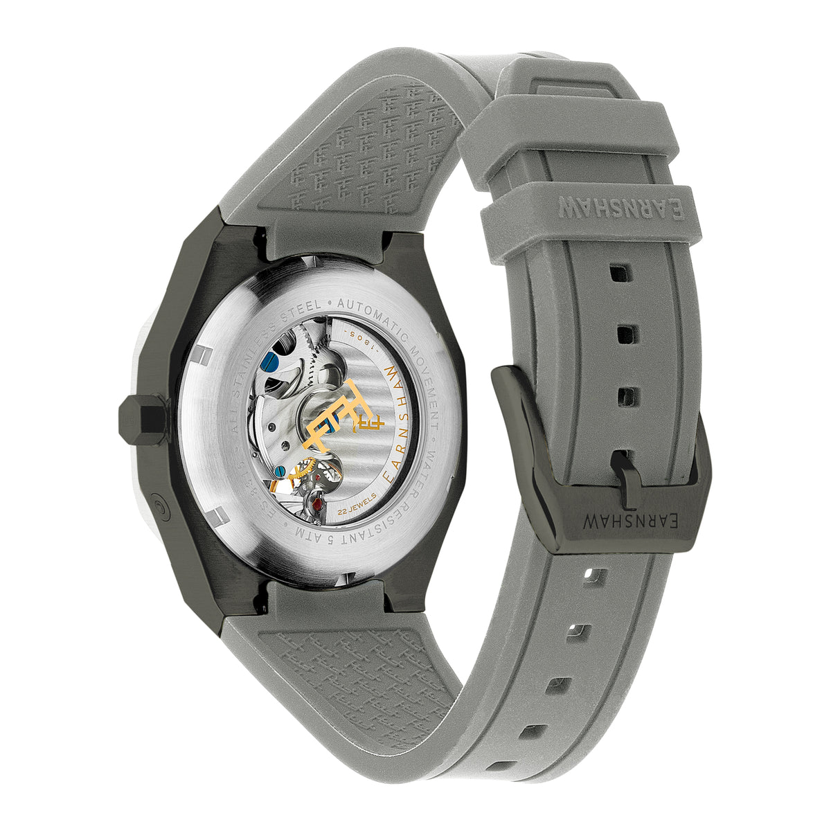 Thomas Earnshaw Men's 42mm Drake Automatic Dual Time Rubber Strap Watch