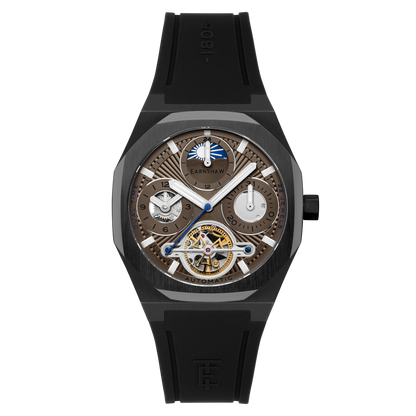 Thomas Earnshaw Men's 42mm Drake Automatic Dual Time Rubber Strap Watch