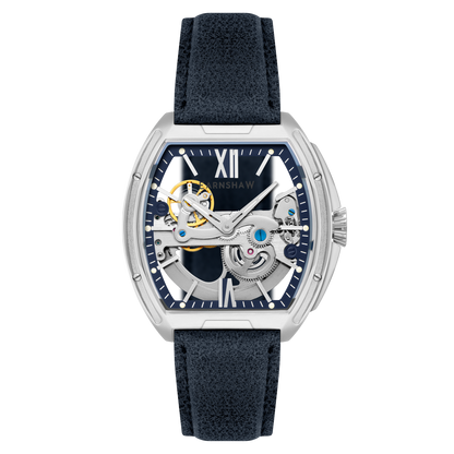 Thomas Earnshaw Men's 45mm Knightsbridge Automatic Barrel Leather Strap Watch