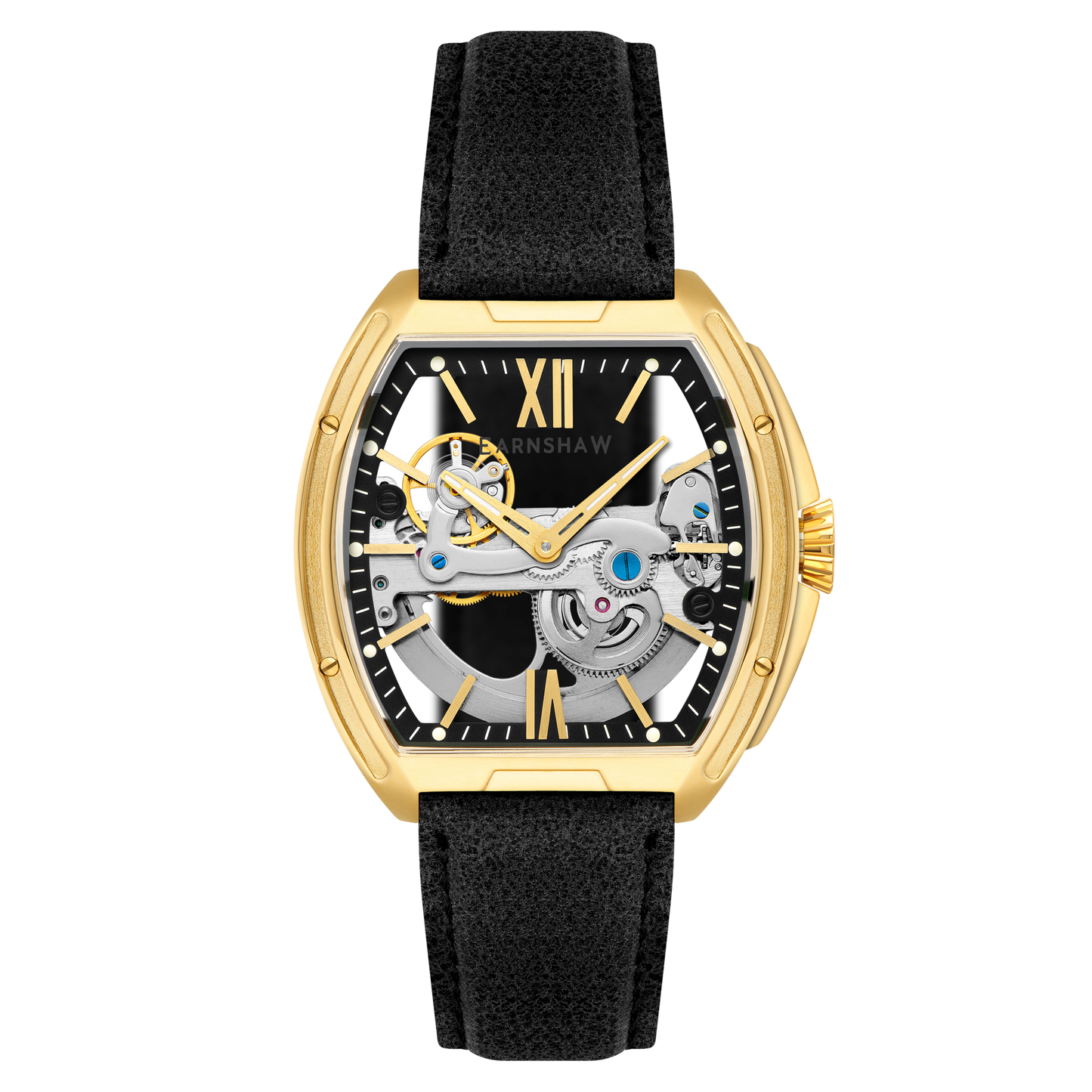 Thomas Earnshaw Men's 45mm Knightsbridge Automatic Barrel Leather Strap Watch