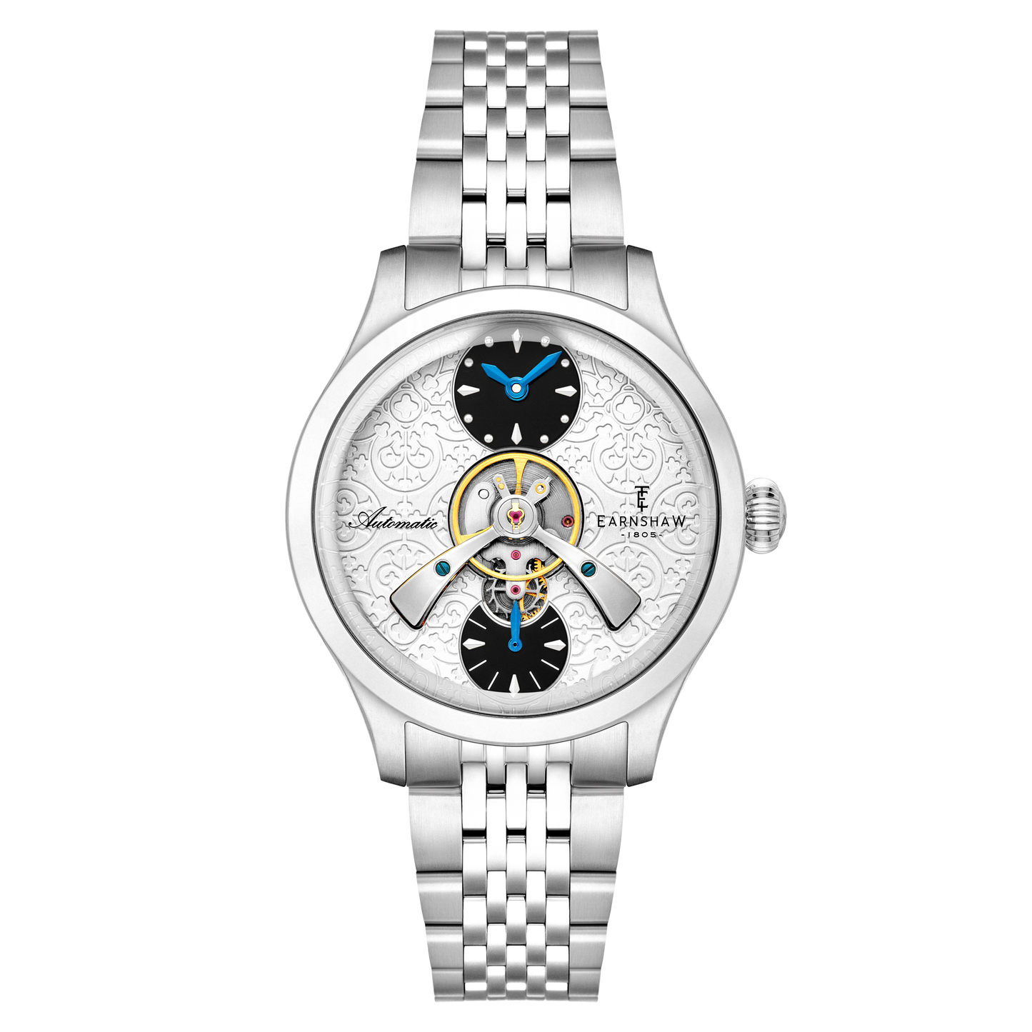 Thomas Earnshaw Men's 42mm Dalton Automatic Open Heart Balance Bracelet Watch