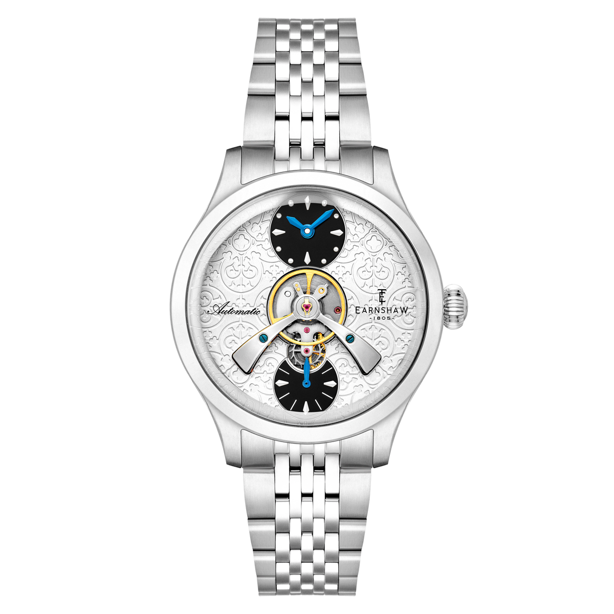 Thomas Earnshaw Men's 42mm Dalton Automatic Open Heart Balance Bracelet Watch