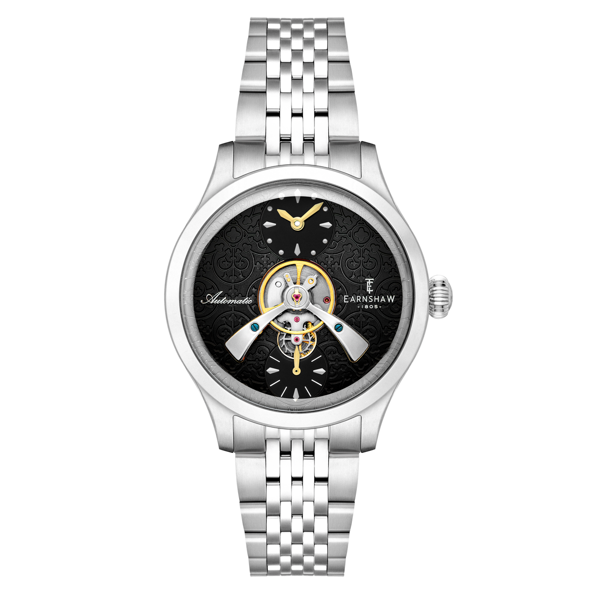 Thomas Earnshaw Men's 42mm Dalton Automatic Open Heart Balance Bracelet Watch