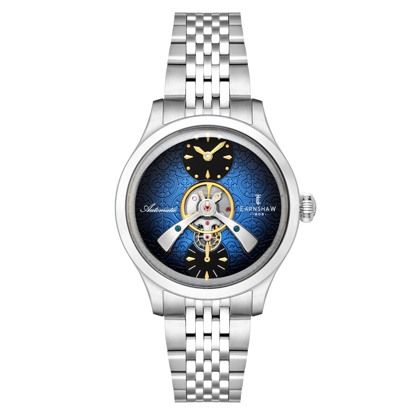 Thomas Earnshaw Men's 42mm Dalton Automatic Open Heart Balance Bracelet Watch