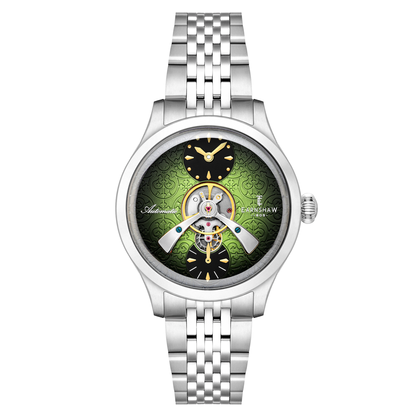 Thomas Earnshaw Men's 42mm Dalton Automatic Open Heart Balance Bracelet Watch