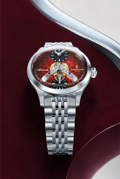 Thomas Earnshaw Men's 42mm Dalton Automatic Open Heart Balance Bracelet Watch