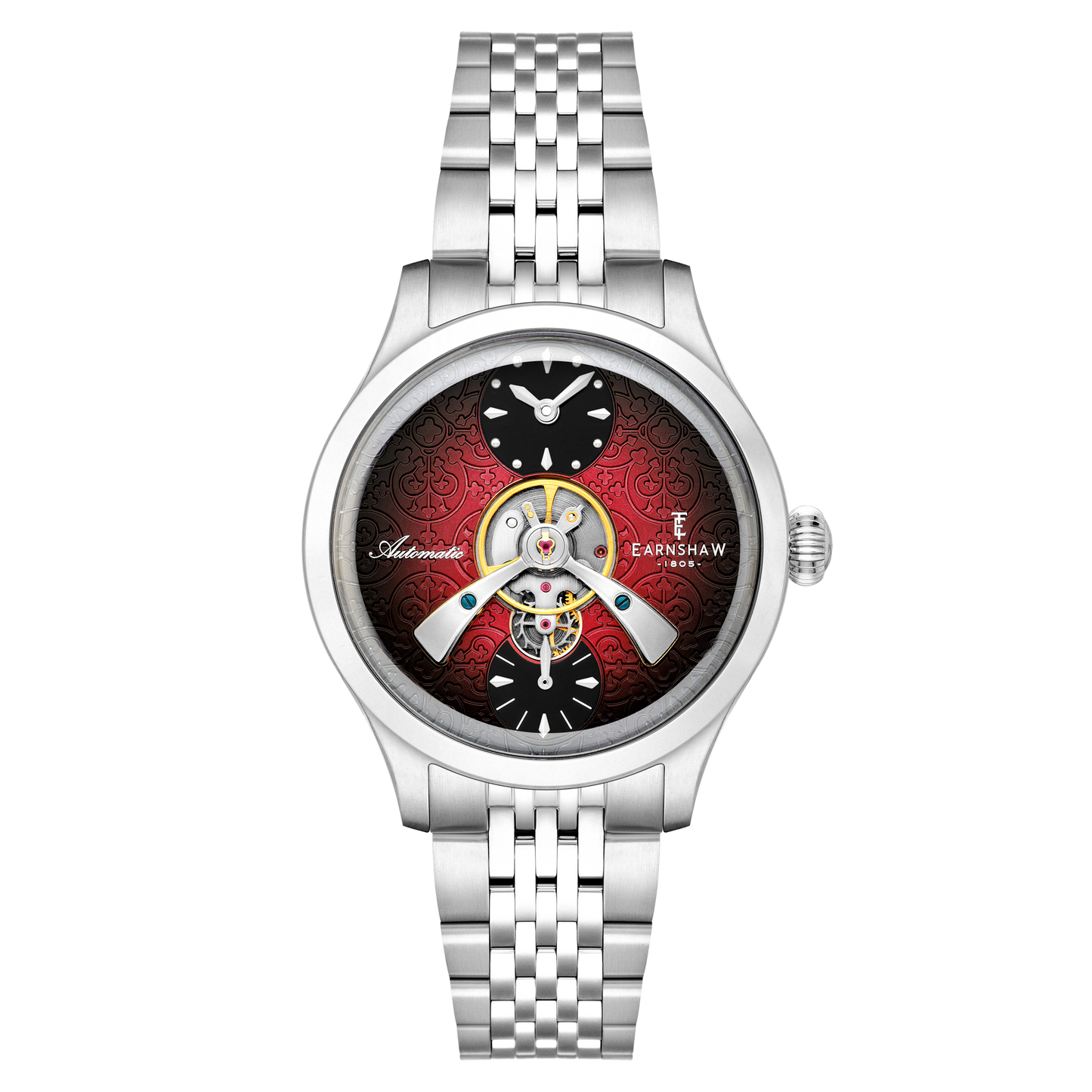 Thomas Earnshaw Men's 42mm Dalton Automatic Open Heart Balance Bracelet Watch