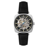 Thomas Earnshaw Men's 40mm Moorgate Automatic Skeletonized Square Leather Strap Watch