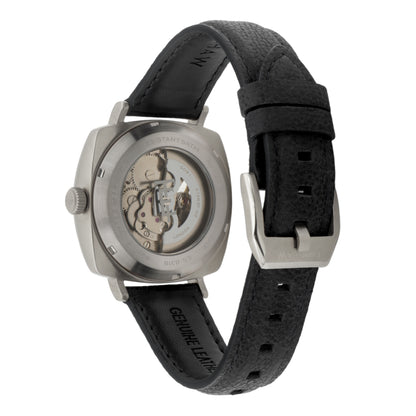 Thomas Earnshaw Men's 40mm Moorgate Automatic Skeletonized Square Leather Strap Watch