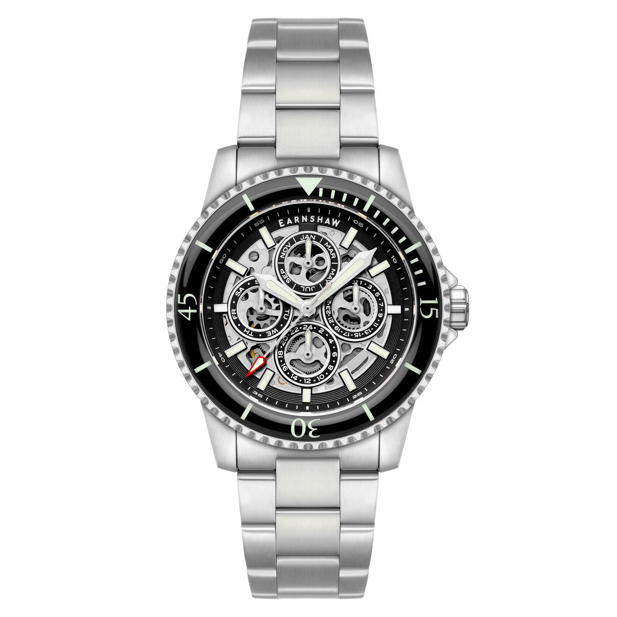 Thomas Earnshaw Men's 43mm Duncan Automatic Triple Calendar Bracelet Watch