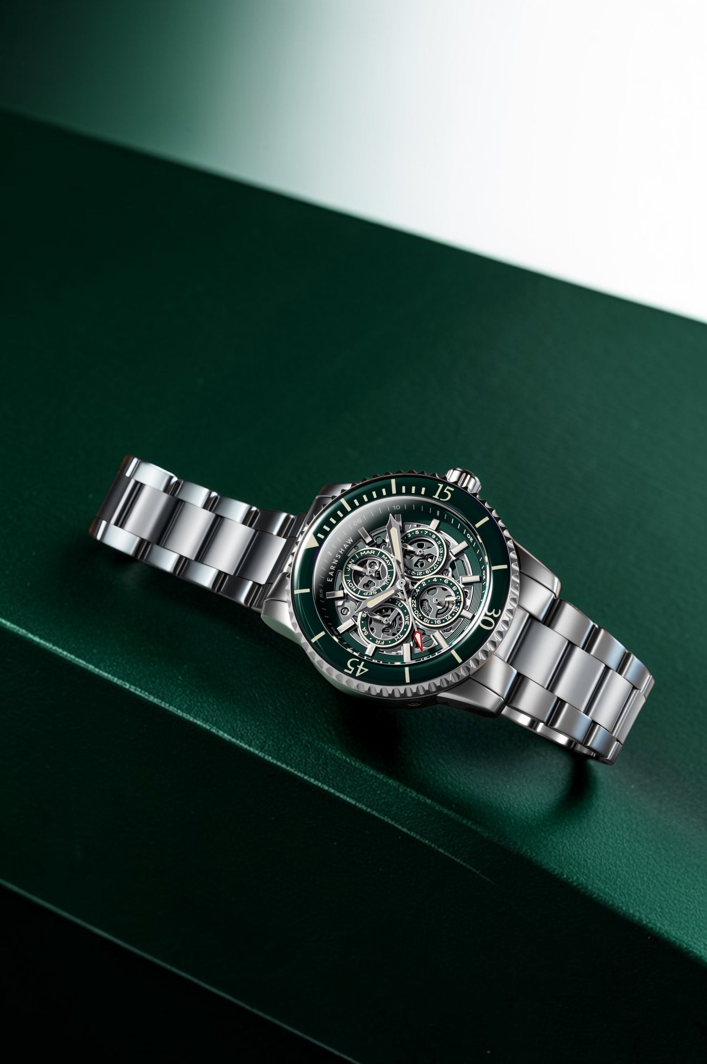 Thomas Earnshaw Men's 43mm Duncan Automatic Triple Calendar Bracelet Watch