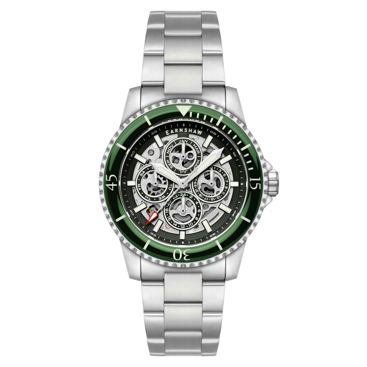 Thomas Earnshaw Men's 43mm Duncan Automatic Triple Calendar Bracelet Watch