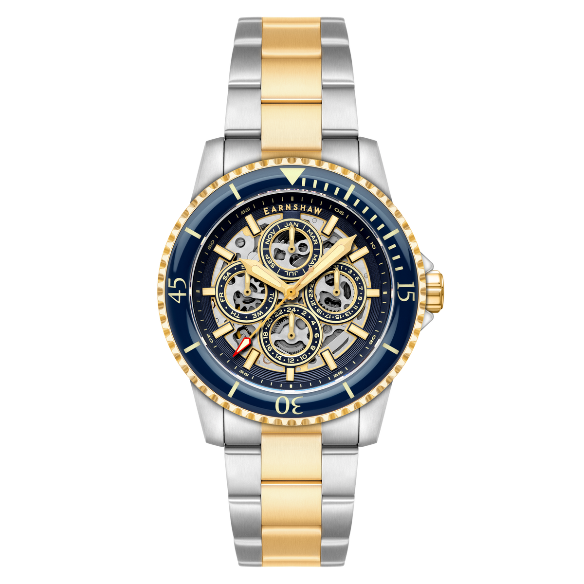 Thomas Earnshaw Men's 43mm Duncan Automatic Triple Calendar Two-Tone Bracelet Watch