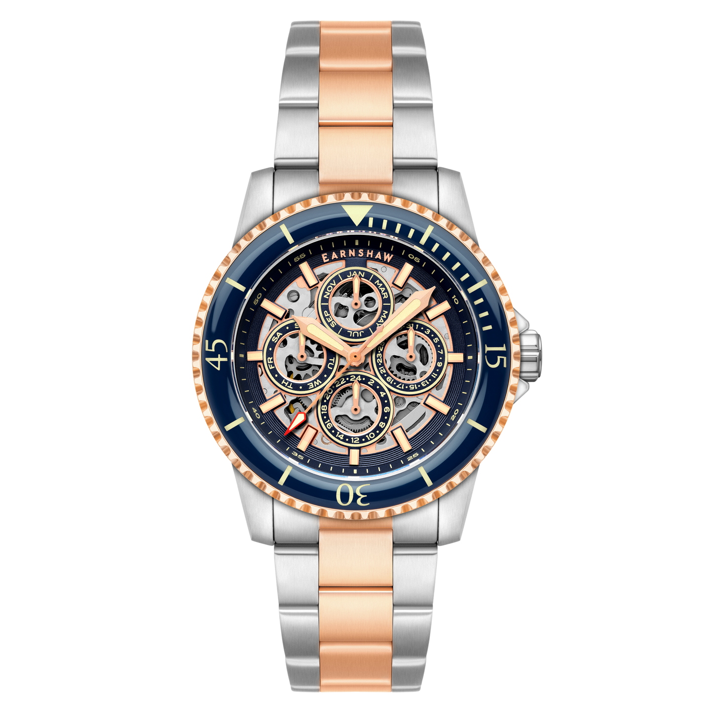 Thomas Earnshaw Men's 43mm Duncan Automatic Triple Calendar Two-Tone Bracelet Watch